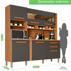 Armário De Cozinha 6 Portas Com Espelhos 2 Gavetas Alexia Top