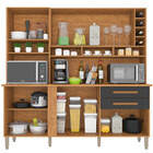 Armário De Cozinha 6 Portas Com Espelhos 2 Gavetas Alexia Top