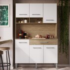 Armário De Cozinha 6 Portas E 1 Gaveta  Wood/branco