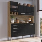 Armário De Cozinha 6 Portas E 2 Gavetas  Wood/preto