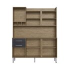 Armário De Cozinha 6 Portas E 2 Gavetas  Wood/preto