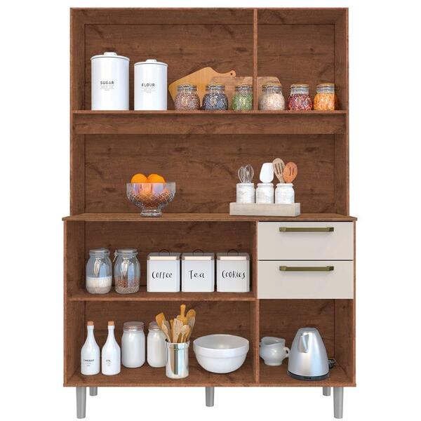Armário De Cozinha 6 Portas E 2 Gavetas Natura Off White Pop