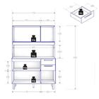 Armário De Cozinha 6 Portas E 2 Gavetas Natura Preto Pop Zanz