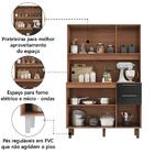 Armário De Cozinha 6 Portas E 2 Gavetas Natura Preto Pop Zanz