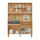 Armário De Cozinha 7 Portas 1 Gaveta Magazin Marrom/cinza