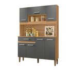 Armário De Cozinha 7 Portas 1 Gaveta Magazin Marrom/cinza