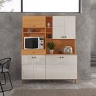 Armário De Cozinha 7 Portas 1 Gaveta Xangai Indekes Freijó/of