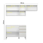 Armário De Cozinha 7 Portas 2 Gavetas Classic Fiorello Home -