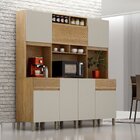 Armário De Cozinha 7 Portas 2 Gavetas Esmeralda Cinamomo/off