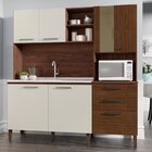 Armário De Cozinha 7 Portas 2 Gavetas Mega  Nogueira/off Whit