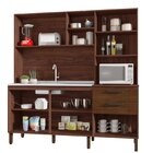 Armário De Cozinha 7 Portas 2 Gavetas Mega  Nogueira/off Whit