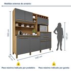 Armário De Cozinha 7 Portas 2 Gavetas Monte Rey Cinamomo/graf