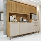 Armário De Cozinha 7 Portas 2 Gavetas Quartzo Cinamomo/off Wh