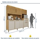 Armário De Cozinha 7 Portas 2 Gavetas Quartzo Cinamomo/off Wh