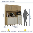 Armário De Cozinha 7 Portas 2 Gavetas Quartzo Valdemóveis