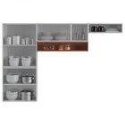 Armário De Cozinha 7 Portas 3 Peças 245cm Telasul Branco/rosé