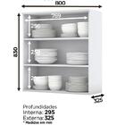 Armário De Cozinha 80 Cm Com Vidro 02 Portas Nova York Henn