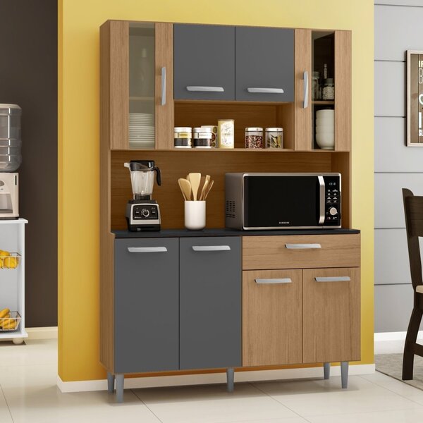 Armário De Cozinha 8 Portas 1 Gaveta Gabi Poliman Móveis Carv