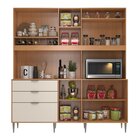 Armário De Cozinha 8 Portas 2 Gavetas 1 Nicho Para Forno Brun