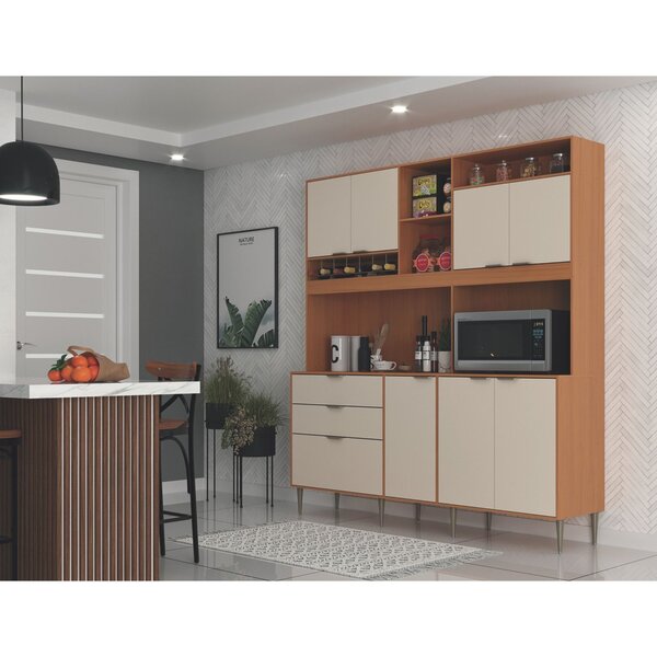 Armário De Cozinha 8 Portas 2 Gavetas 1 Nicho Para Forno Brun