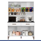 Armário De Cozinha 8 Portas 2 Gavetas Fortaleza  Branco