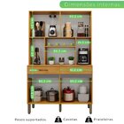 Armário De Cozinha 8 Portas 2 Gavetas New Ônix Cinamomo/ Graf