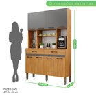 Armário De Cozinha 8 Portas 2 Gavetas New Ônix Cinamomo/ Graf