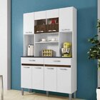 Armário De Cozinha 8 Portas 2 Gavetas Ônix Chf Branco/imbuia