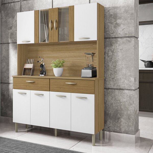 Armário De Cozinha 8 Portas 2 Gavetas Pan Freijó/supremo/ Cp-