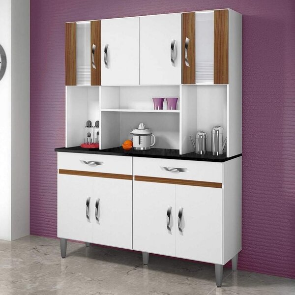 Armário De Cozinha 8 Portas 2 Gavetas Ventura Chf Branco/carv