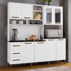 Armário De Cozinha 8 Portas 3 Gavetas Rio De Janeiro Com Vidr