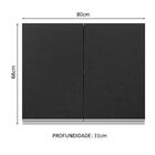 Armário De Cozinha Aéreo 100% Mdf 80 Cm 2 Portas Branco/preto