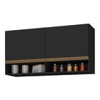 Armário De Cozinha Aéreo 105cm 2 Portas E Nichos Veneza Multi