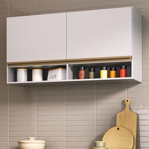 Armário De Cozinha Aéreo 105cm 2 Portas E Nichos Veneza