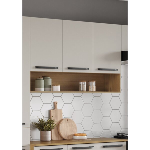 Armário De Cozinha Aéreo 105cm 3 Portas 1 Nicho Veneza Itatia