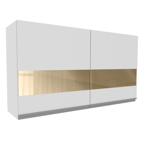 Armário De Cozinha Aéreo 120 Cm 2 Portas Com Vidro Branco Gla