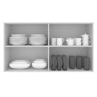 Armário De Cozinha Aéreo 120 Cm 2 Portas Com Vidro Branco/rus