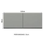 Armário De Cozinha Aéreo 120 X 50 Cm 2 Portas Cinza Nice Made