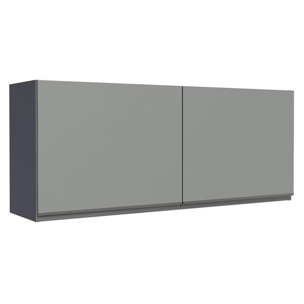 Armário De Cozinha Aéreo 120 X 50 Cm 2 Portas Cinza Nice Made
