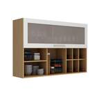 Armário De Cozinha Aéreo 120cm 1 Porta Basculante Com Vidro C