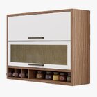 Armário De Cozinha Aéreo 120cm 2 Portas Basculantes Palha Sin