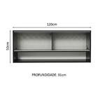 Armário de Cozinha Aéreo 120cm 2 Portas Correr Vidro Pontilha