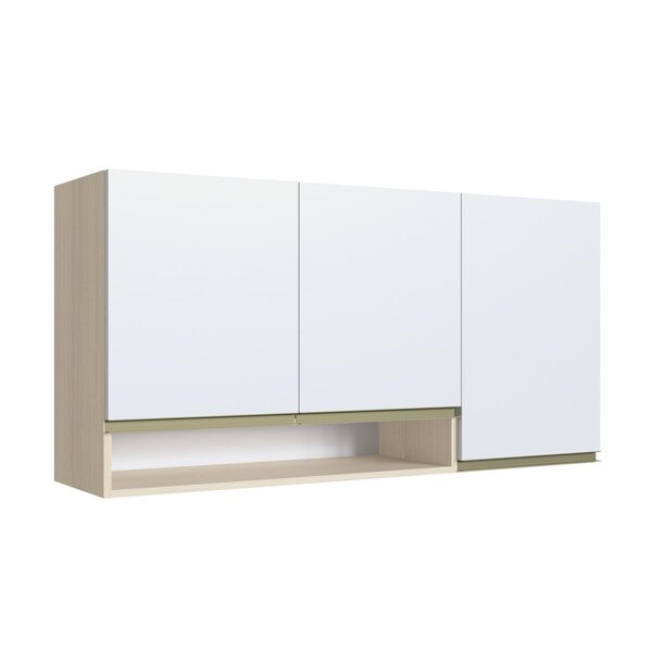 Armário De Cozinha Aéreo 120cm 3 Portas 1 Nicho Cook  Nature/