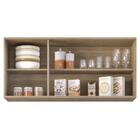 Armário De Cozinha Aéreo 120cm 3 Portas Virgínia Castanho/pre