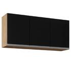 Armário De Cozinha Aéreo 120cm 3 Portas Virgínia Castanho/pre