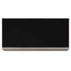 Armário De Cozinha Aéreo 120cm 3 Portas Virgínia Castanho/pre