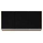 Armário De Cozinha Aéreo 120cm 3 Portas Virgínia Castanho/pre