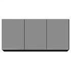 Armário De Cozinha Aéreo 120cm 3 Portas Virgínia Preto/cinza