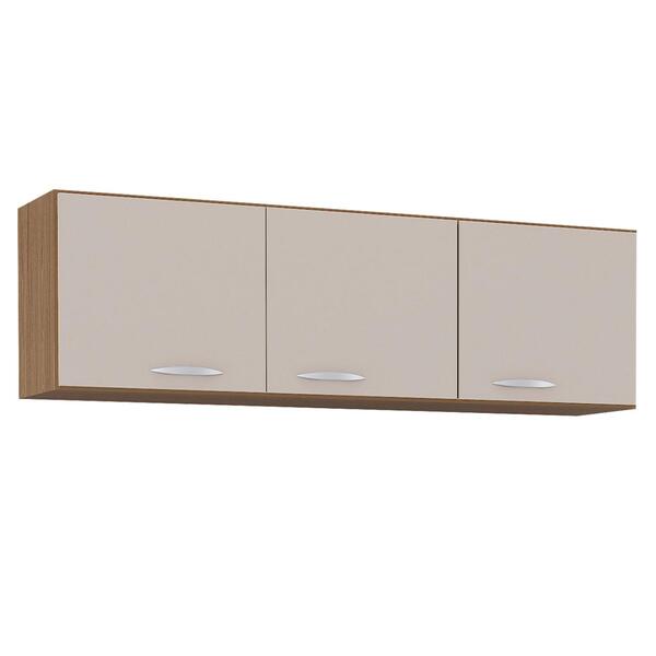 Armário De Cozinha Aéreo 120cm Classic P11 Castanho/off - Mpo