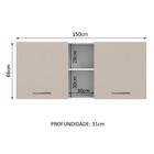 Armário De Cozinha Aéreo 150 Cm 2 Portas E 2 Nichos Branco/cr